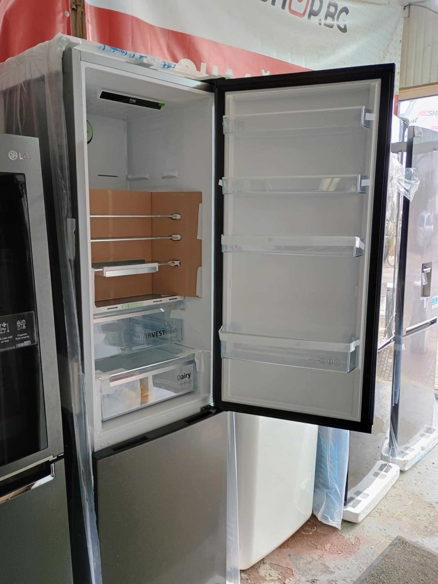 Нов Хладилник с фризер BEKO 203.5 см Dark Inox HarvestFresh AeroFlow