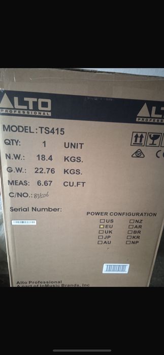 Boxa noua Alto TS415 2500W