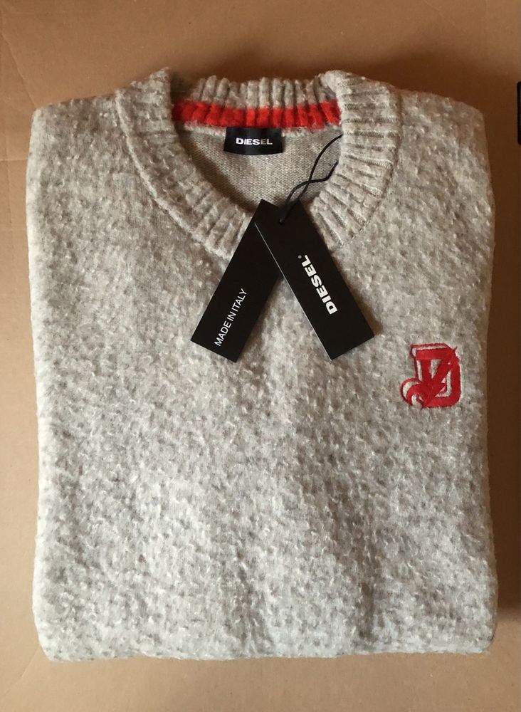 80% вълнa Diesel K-Casy Wool Blend Textured Pullover мъжки пуловер - L