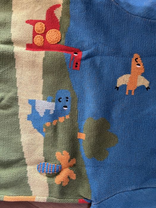 Зимен пуловер с динозаври Next -размер 3-4 години