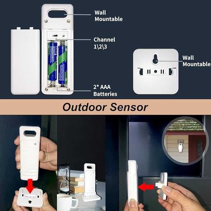 Метеорологична станция, 3 безж. предавателя, обхват 60м, LCD екран