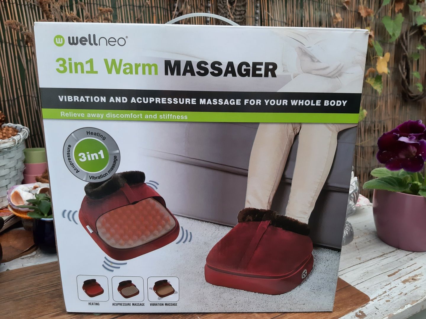 Aparat de masaj 3in1 Warm Massager Wellneo, Incalzitor picioare & corp