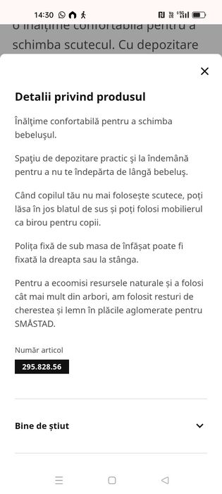 Masa de înfășat Ikea