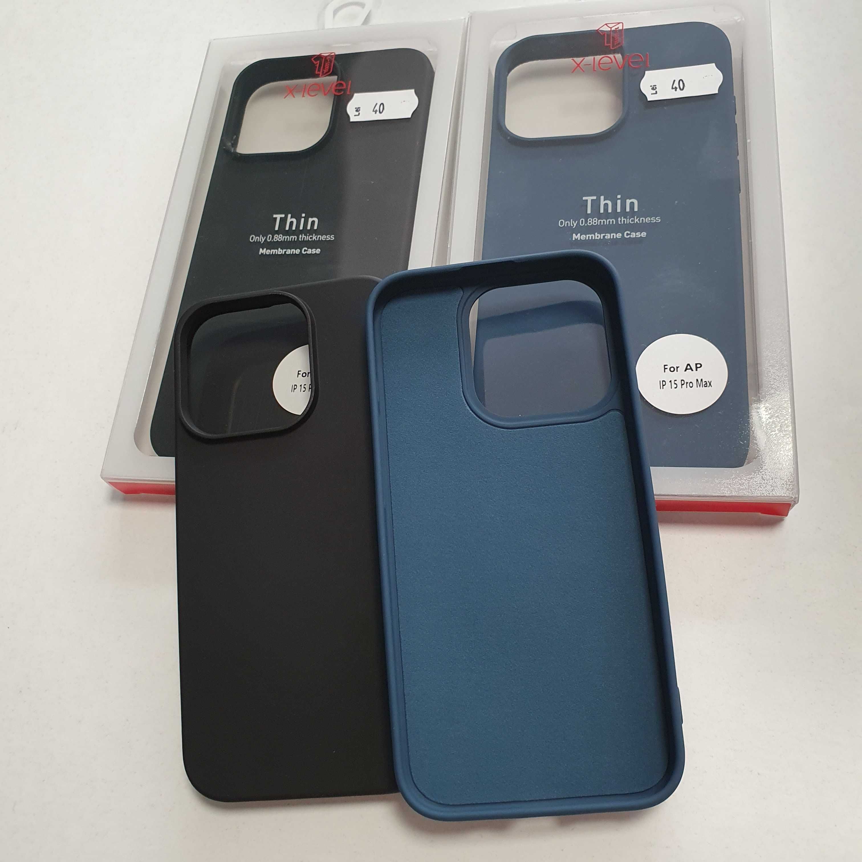 Husa x-level interior catifelat iphone 15 Pro / negru