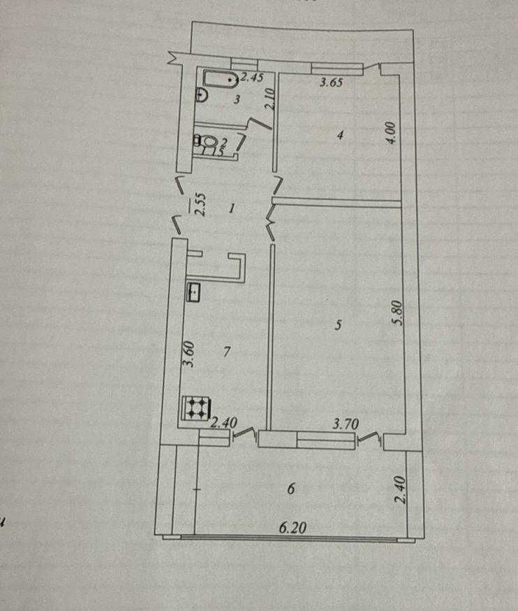 м.Х.Алимжана Дархан ул.Кары Ниязова 2-комн 5/6 90 м² спецплан лифт