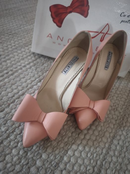 Pantofi Stiletto piele măr 36