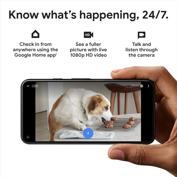Camera supraveghere interior GOOGLE NEST Cam 2nd gen. Control vocal