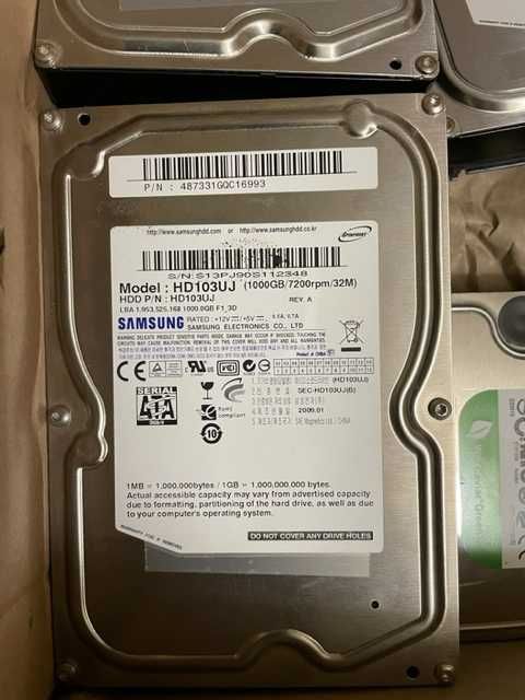 HDD, 320 GB, 750 GB, 1 GB, 2 TB
