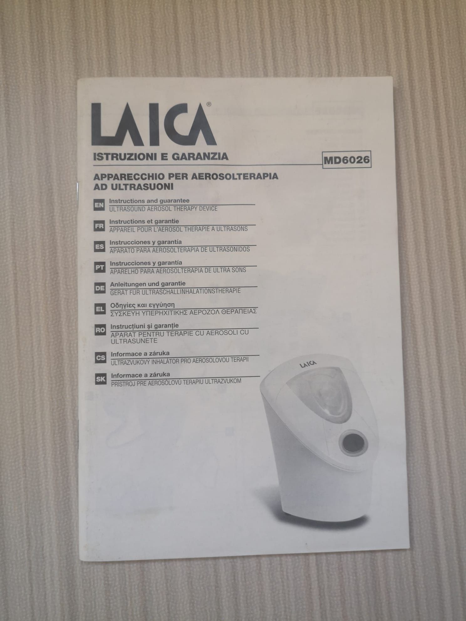 Aparat aerosoli cu ultrasunete Laica MD6026, Silentios