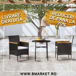 Set mobilier de gradina/terasa/balcon 2 fotolii/scaune si masă Negru