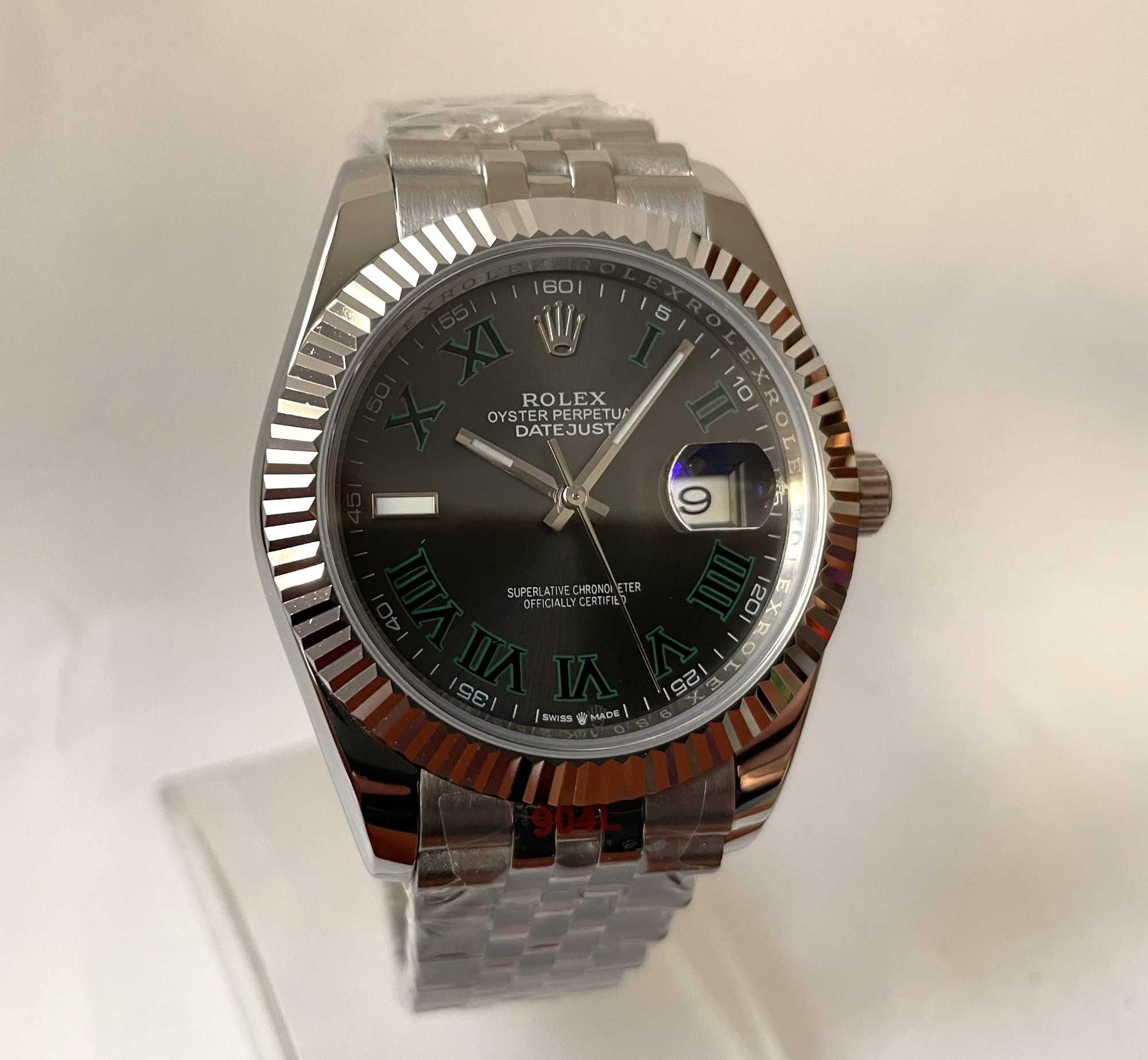 Rolex Datejust 41 Steel Green Roman Dial Jubilee Bracelet! Poze reale!