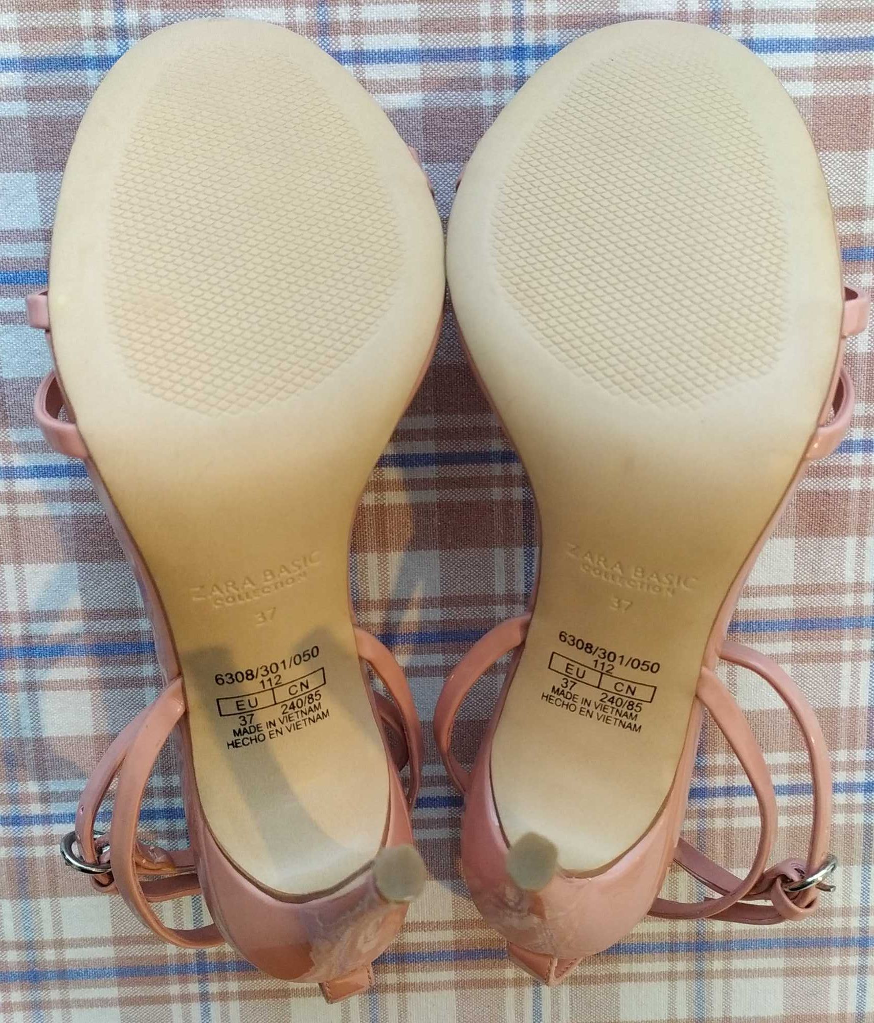 Розови сандали на високи токове с каишка - Zara (Зара) , 37-ми номер