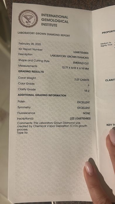 Inel din aur cu diamante, total 7,30 ct ( Certificat IGI )