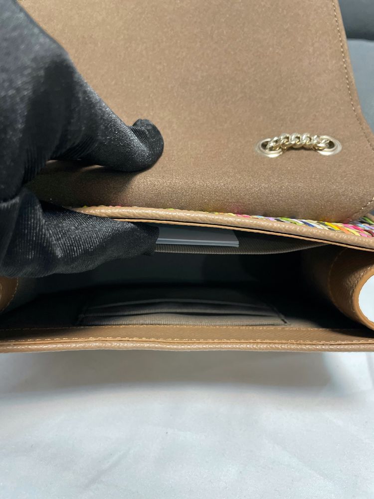 Furla Venere кафява чанта с пъстри детайли