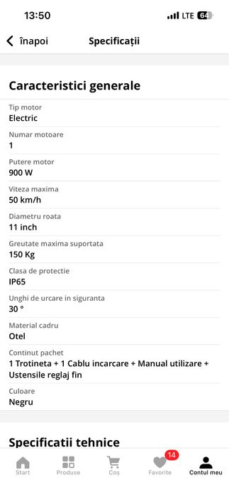 Trotineta electrica OOTD t10,autonomie 45 km