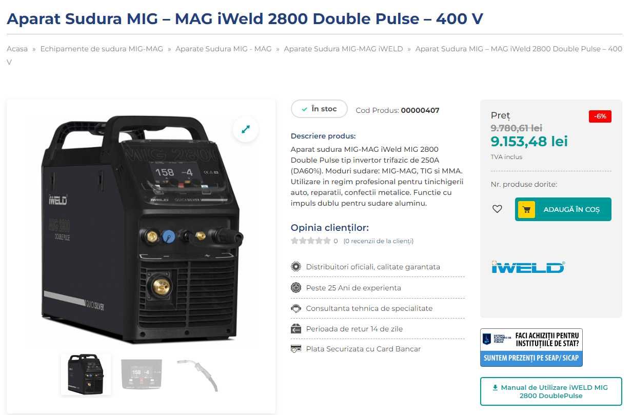 MIG – MAG iWeld 2800 Double Pulse – 400 V