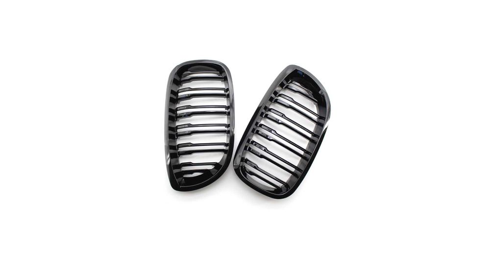 Set 2 grile duble,negru lucios, M Design pentru BMW E46 Coupe Facelift