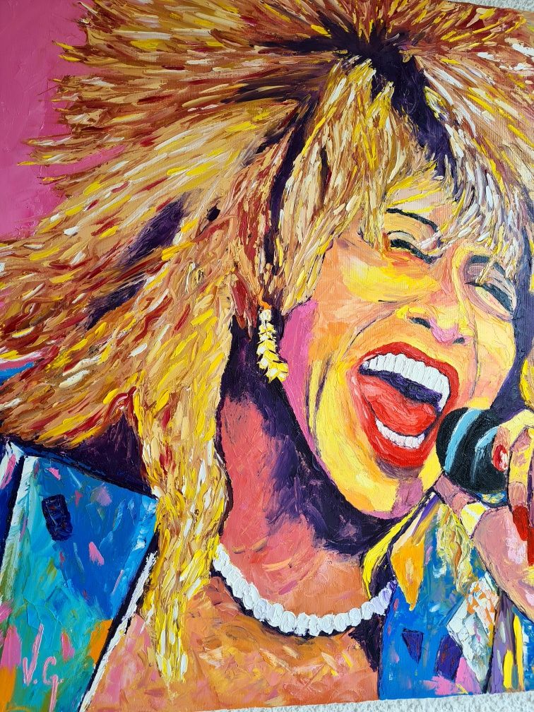 Тина, маслена картина, Pop Art Tina Turner, 65х65см