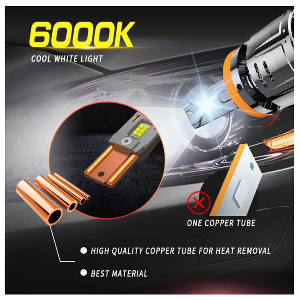 LED диодни крушки H4 Х4, 12V 150W, 15000 lm за фарове Canbus, комплект