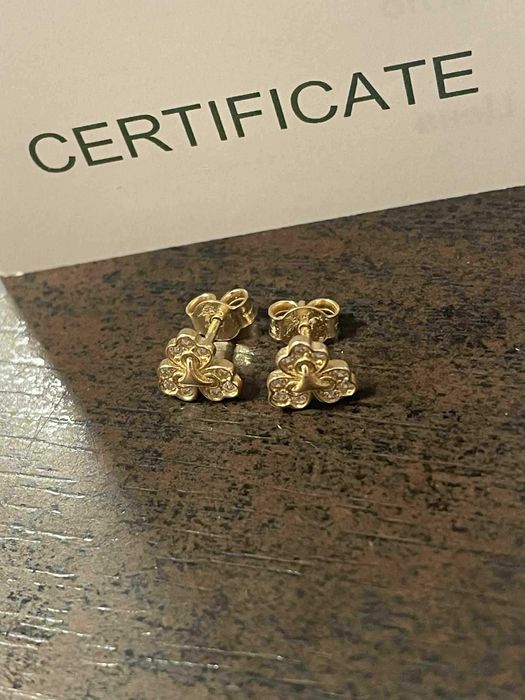 Златни обеци Наличен сертификат 1.24гр 14к