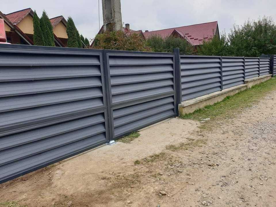 Garduri din sipca metalica, panou stil jaluzele, tabla, plasa si BCA