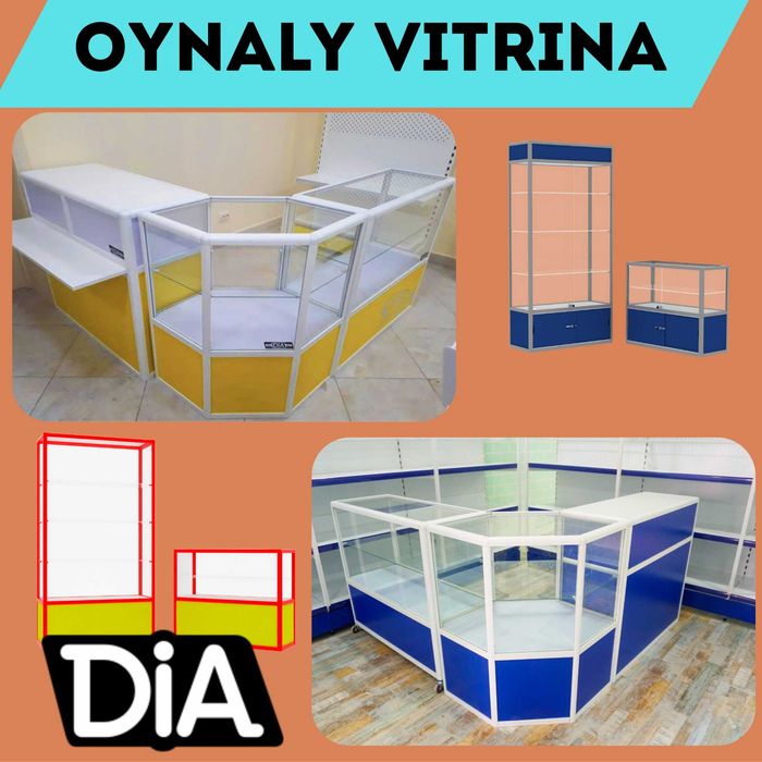 Прилавок витрина, стеклянная, metal oynaly vitrina va prilavkalar