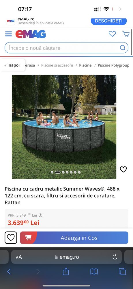 Set Piscina summer waves  4.88m x 1.22m