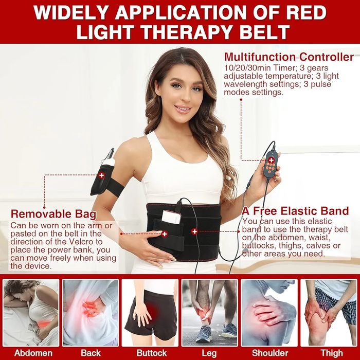 Колан за Инфрачервена и Червена Светлинна Терапия за Болки