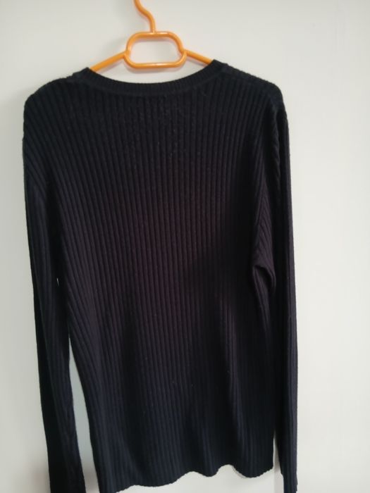 Pulovar bleumarin unisex mulat pe corp masura XL din bumbac 100 %