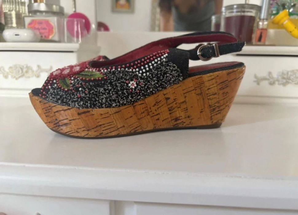 Sandale cu toc din lemn Rasconi