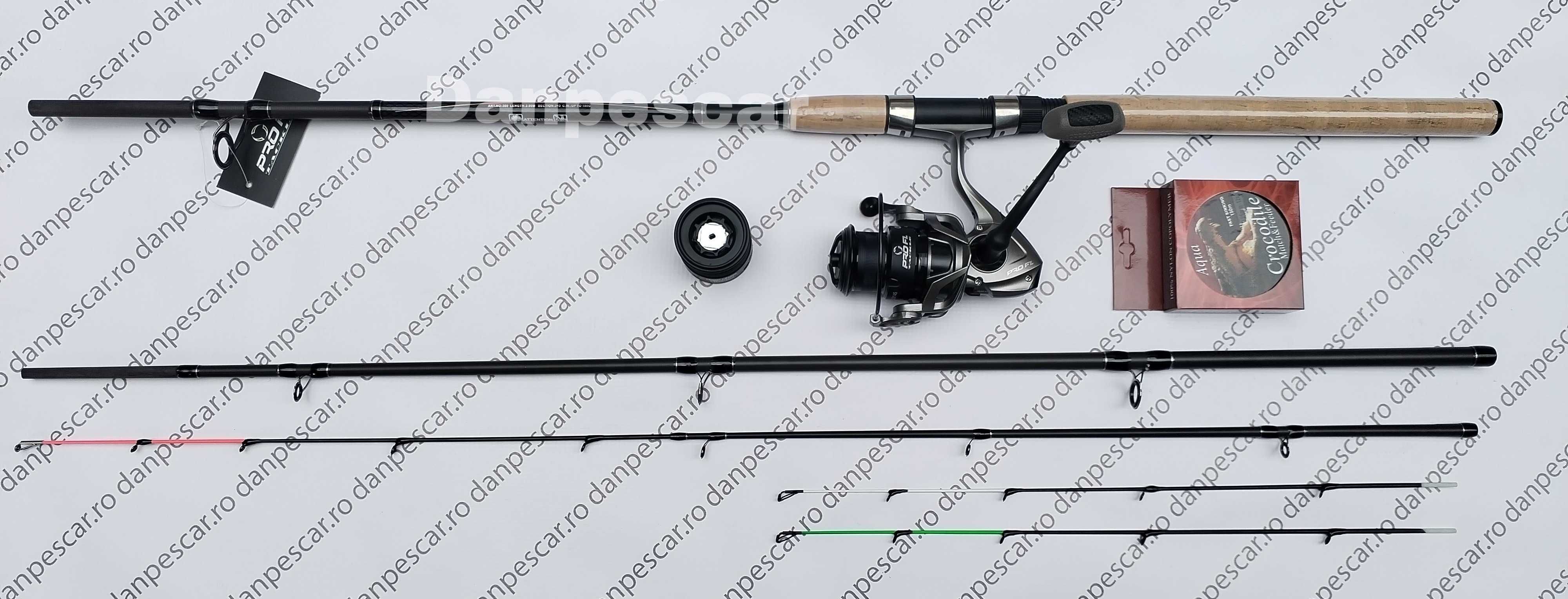 SET FEEDER PRO FL Lanseta FALCONS 3,30m 180gr+ Mulineta LA4000 SI FIR