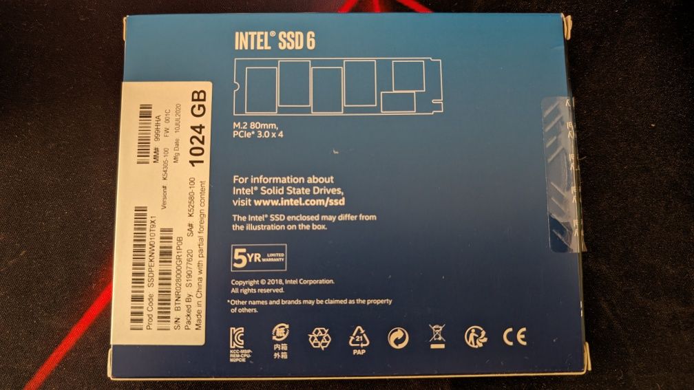 SSD M.2 NVMe, Intel 665p, 1TB, PCI Express 3.0 x4