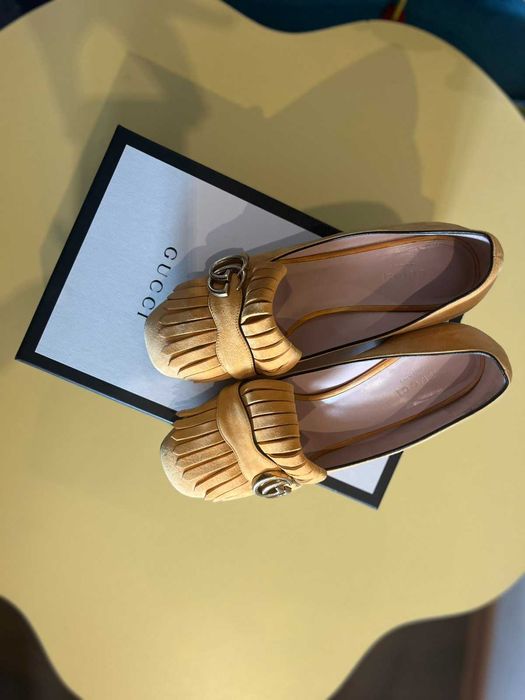 Продавам оригинални обувки Gucci, жълти, 39 номер.