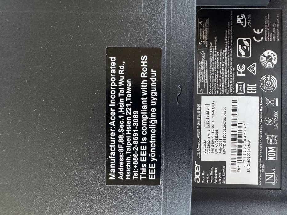 Monitor Gaming Acer Full Hd 22” 75 htz