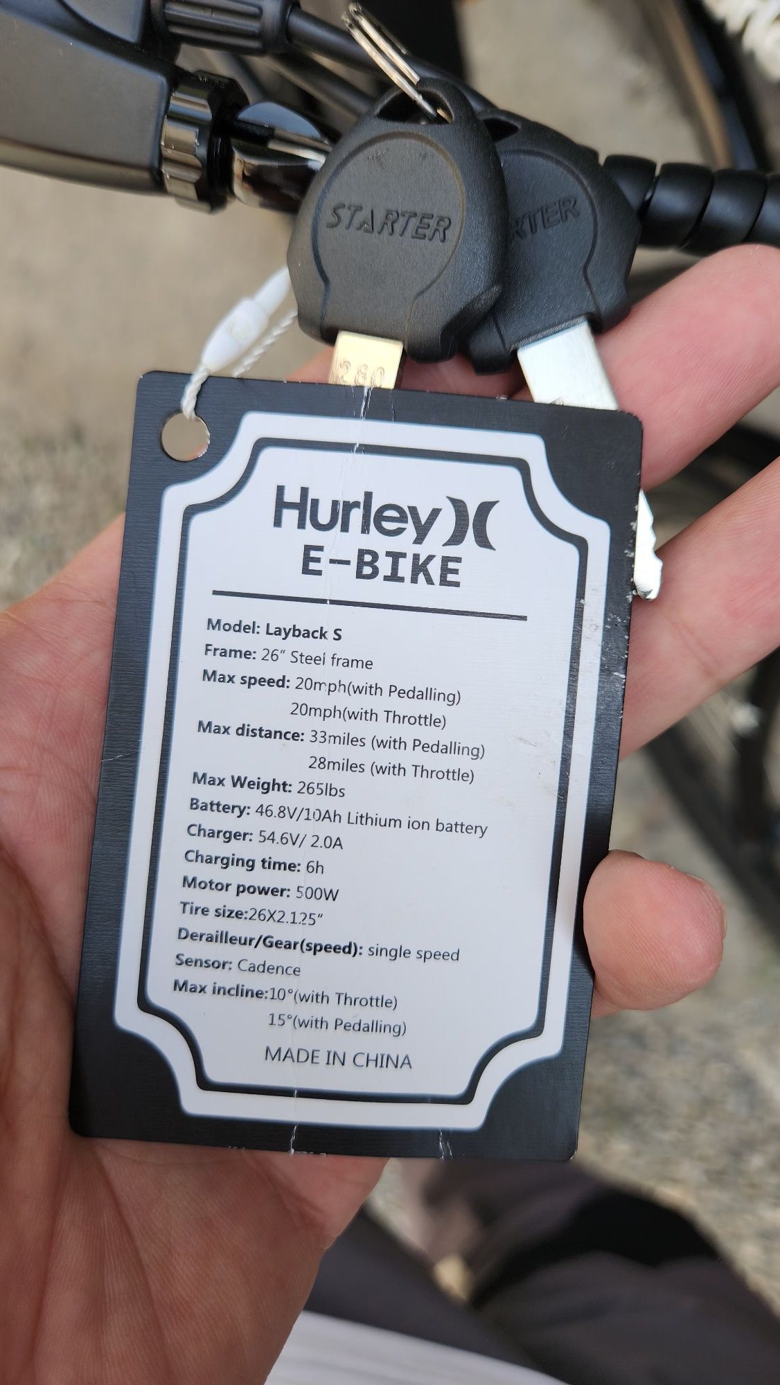 Електровелосипед HURLEY X 500watt 10 AH
