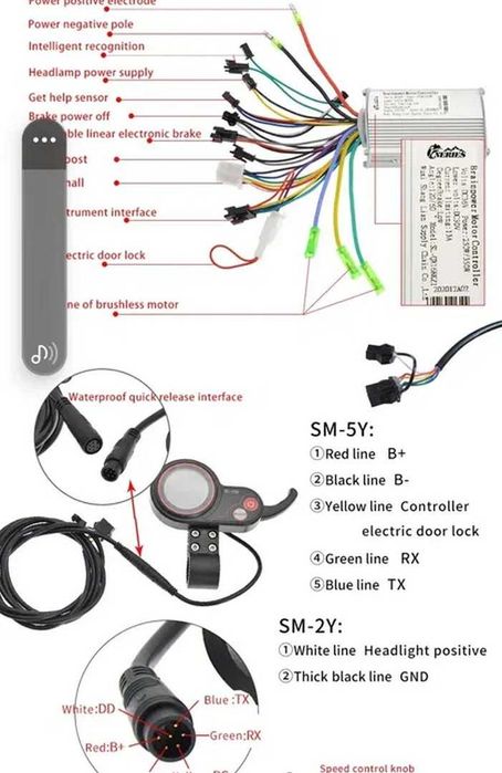 Controller 20A + Display Tf-100 + acceleratie, orice trotineta motor