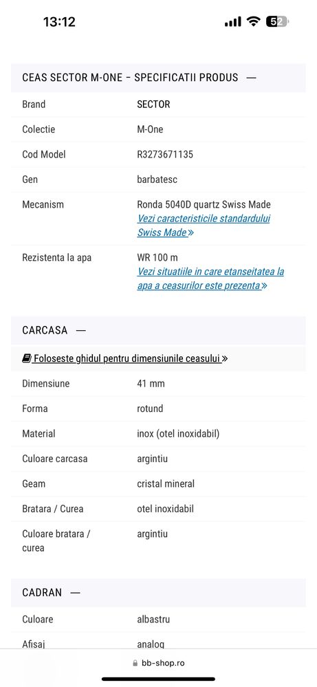 Ceas Sector M-One