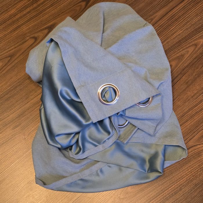 Draperie bleu, albastru pal, 135x170cm, perfecta geam bucatarie