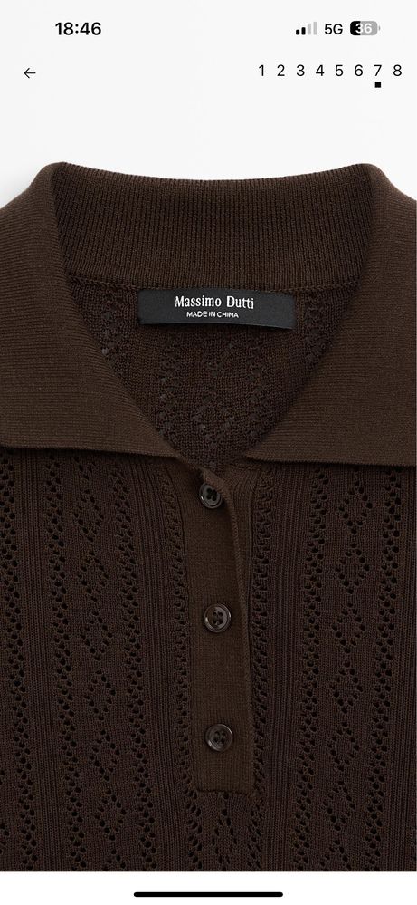 Дамска блуза с копчета и ажурна плетка Massimo Dutti