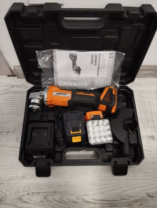 Ъглошлайф акумулаторен безчетков Baukraft BK-BAG72 Set, ф125мм, 18V, 4