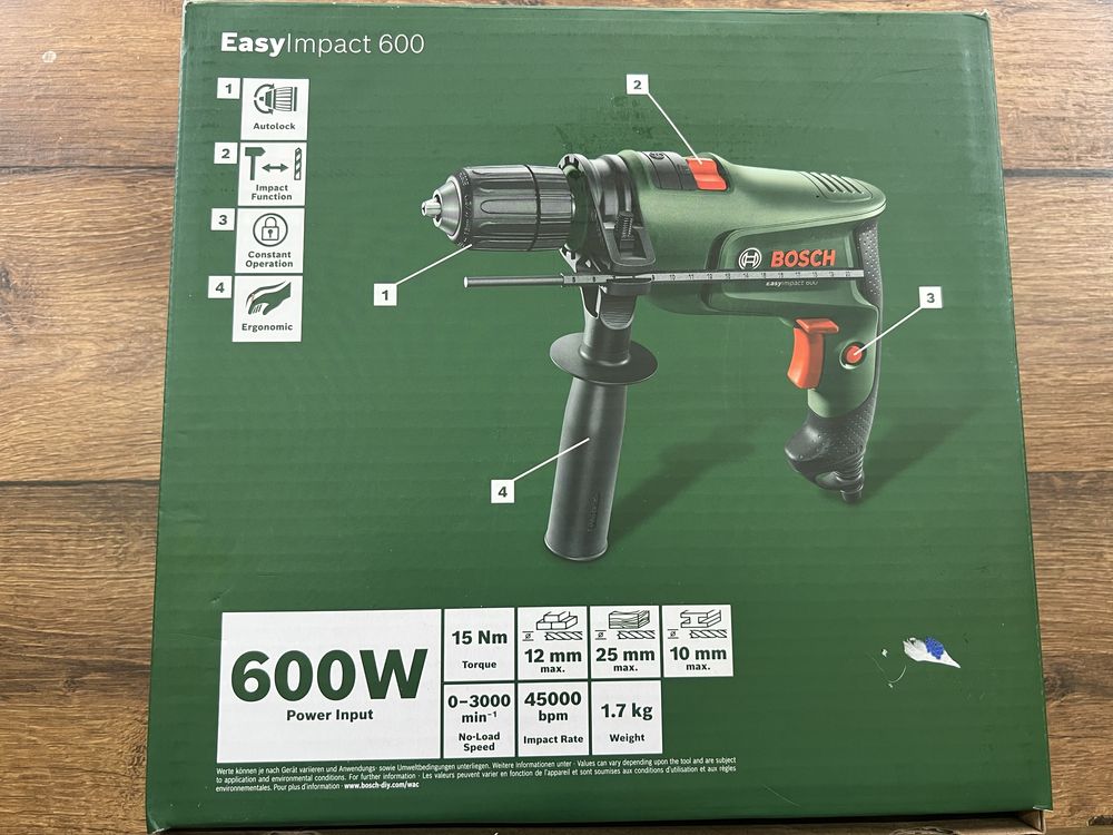 Bosch EasyImpact 600 – Чисто нова ударна бормашина, 600W, с гаранция