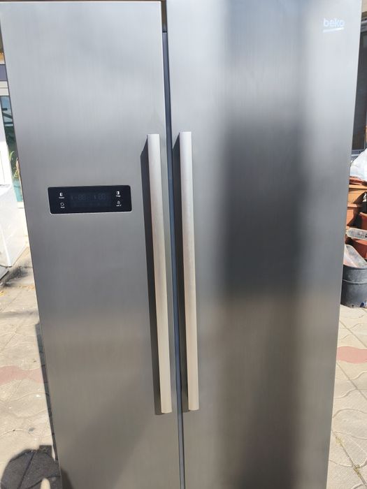 Side by Side BEKO GNO4331XPN, NeoFrost, 442 l, H 177 cm, Clasa E, inox