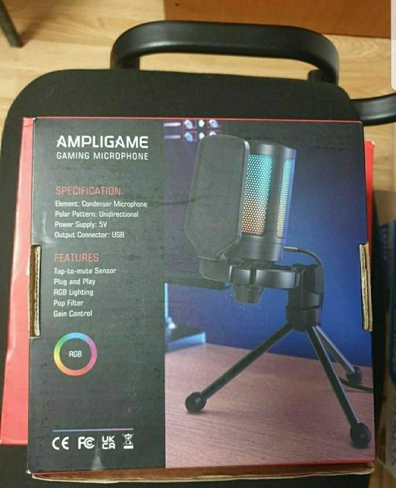 Microfon pentru gaming, Fifine A6V, roz