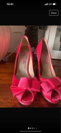 Pantofi satin nr 38 fucsia