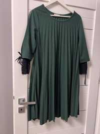 Rochie verde plisata