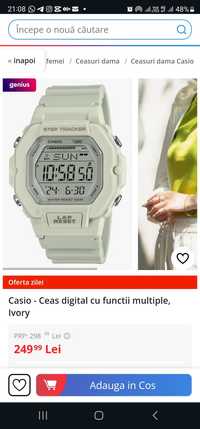 Casio - Ceas digital cu functii multiple, Ivory (nou)