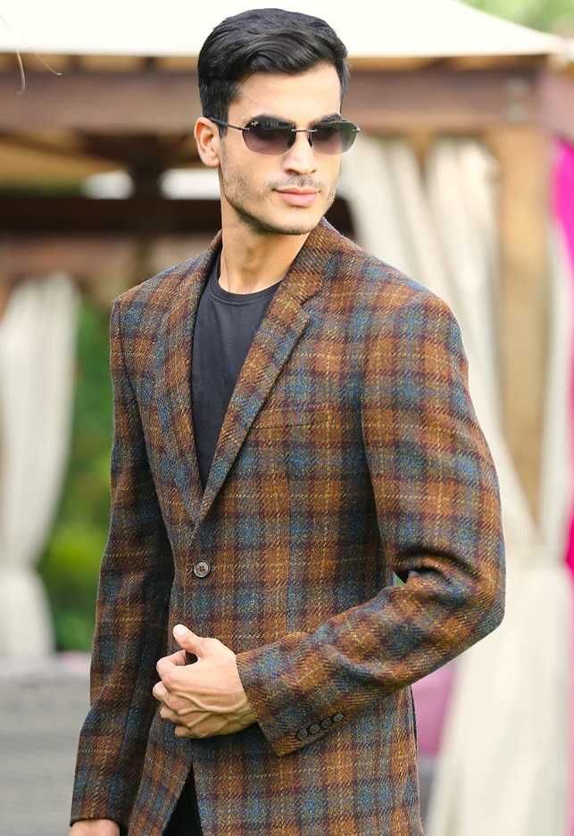 Sacou blazer slim 48 M premium Staford Blazer lana tweed carouri