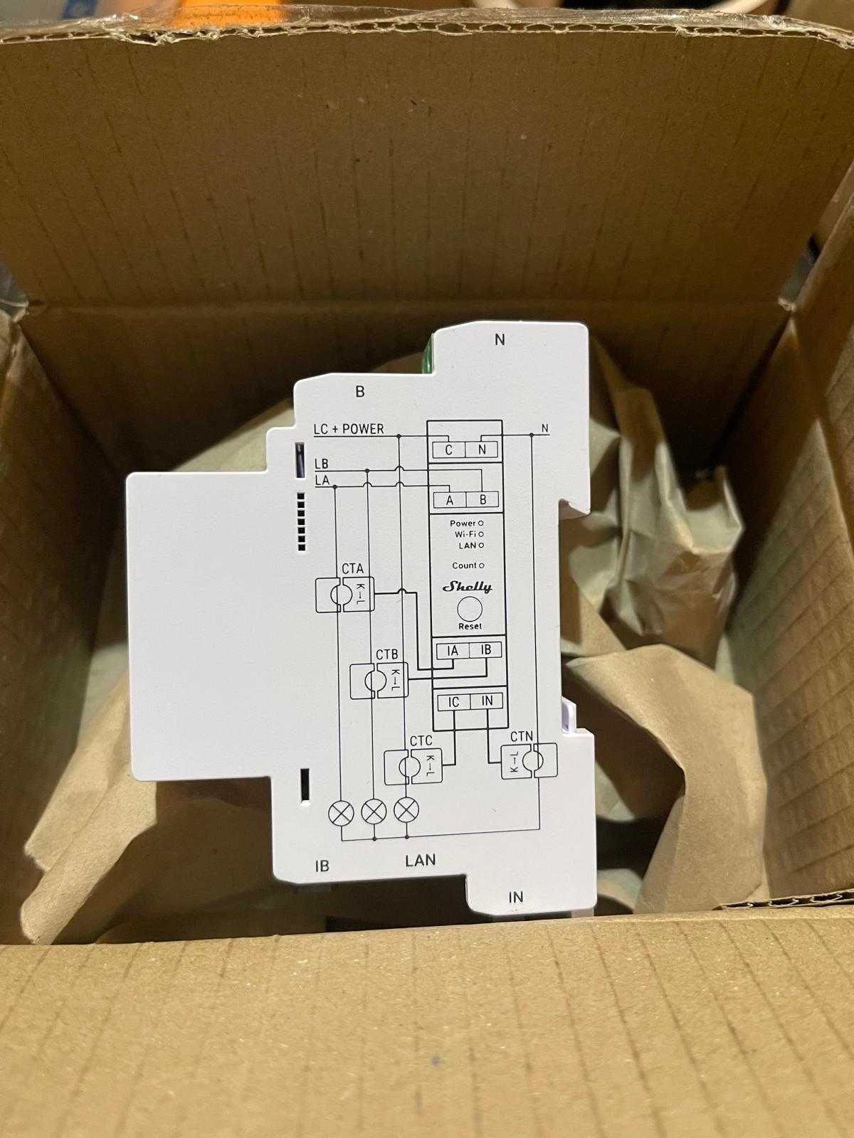 Releu inteligent Shelly Pro 3EM WLAN 3 x 120 A