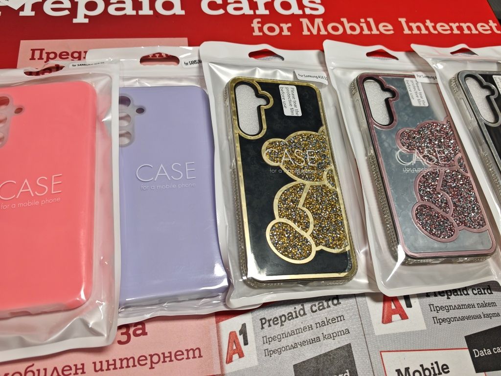 Samsung Galaxy A16 луксозни тефтери и гърбове блестящи и едноцветни