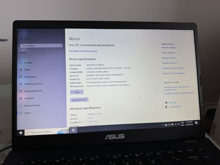 Laptop Asus, Intel Celeron